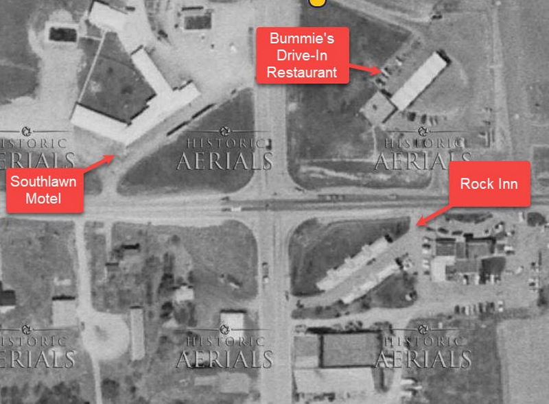 Rock Inn Motel & Restaurant - 1971 Aerial